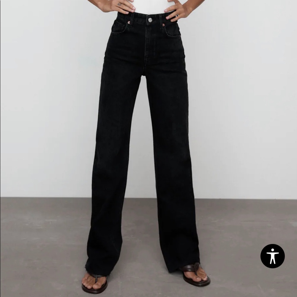 Zara Black Wide Leg Jeans